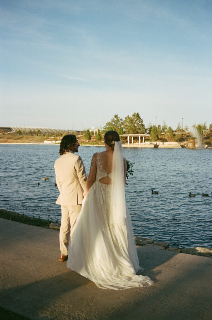 bride and groom portraits 35mm film