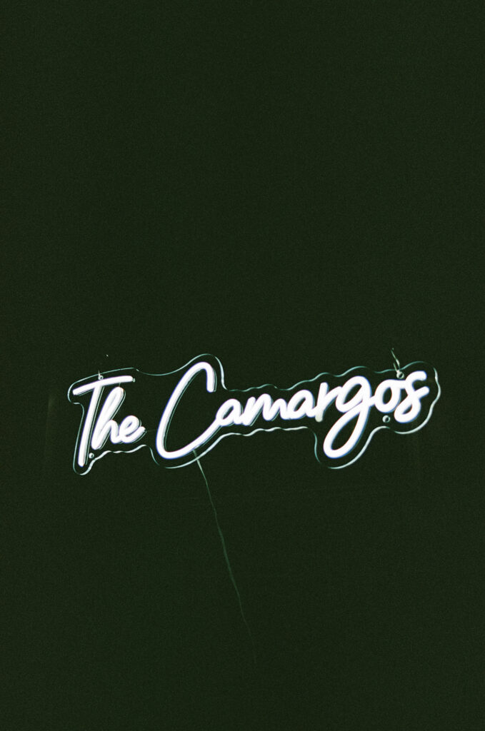 neon wedding sign 35mm film