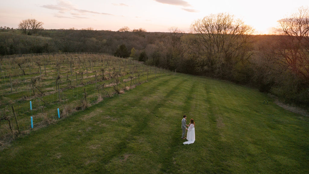 bride and groom sunset portraits