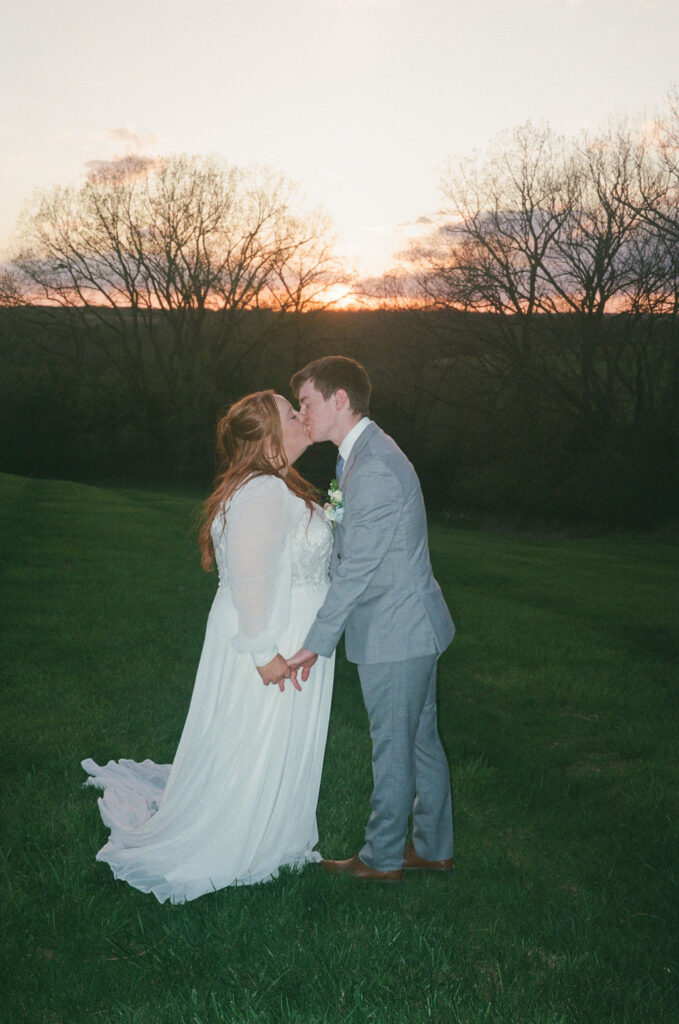 bride and groom portraits 35mm film