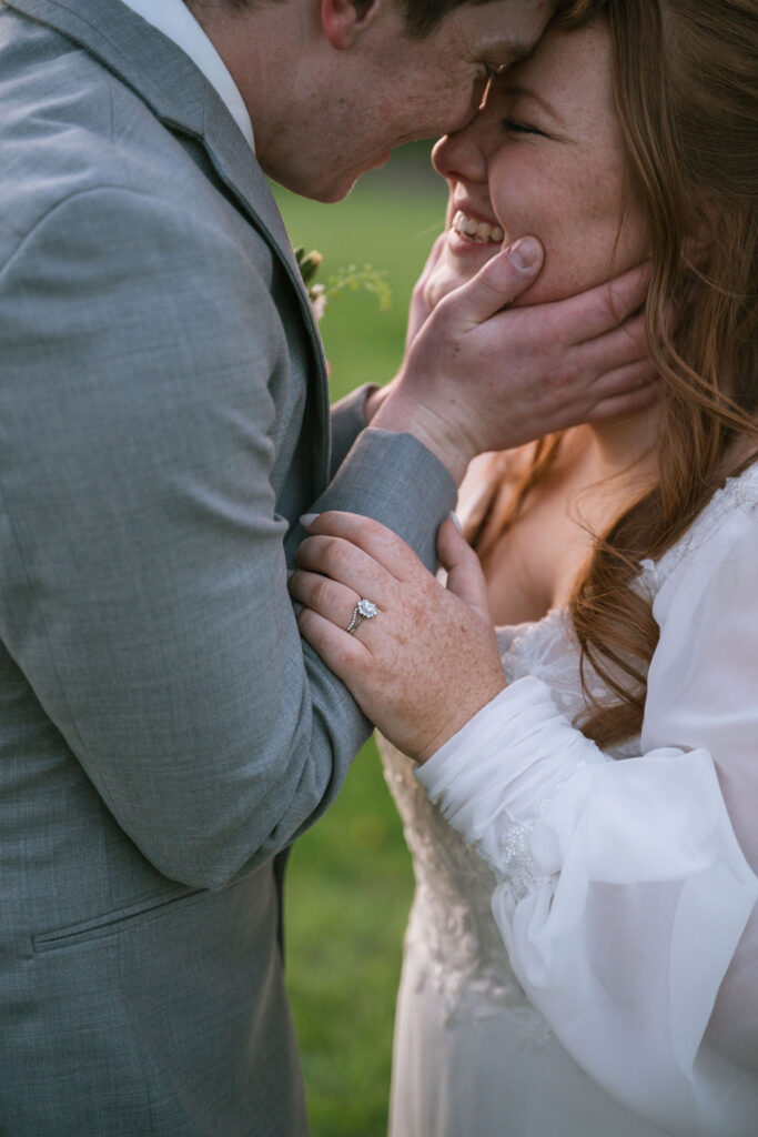 bride and groom sunset portraits