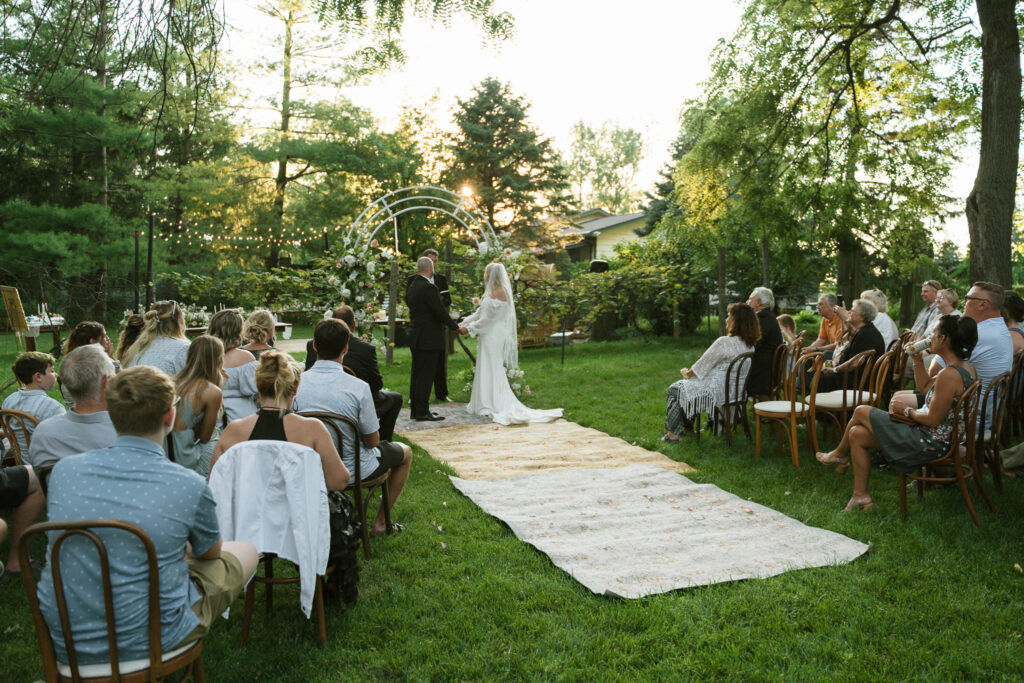 Backyard Airbnb wedding ceremony
