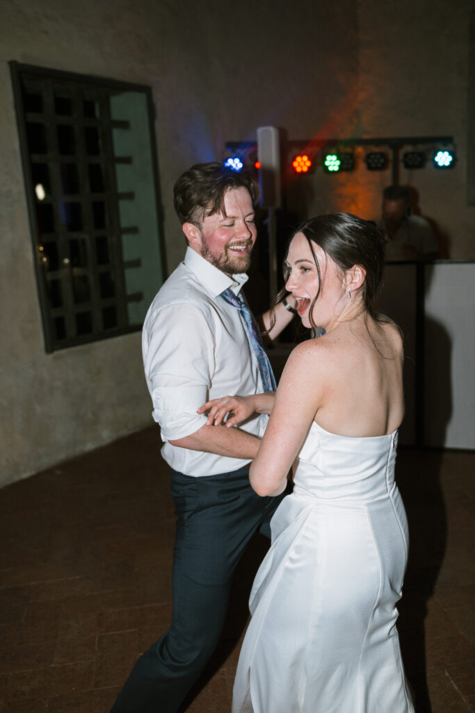 Bride and Groom dancing at reception