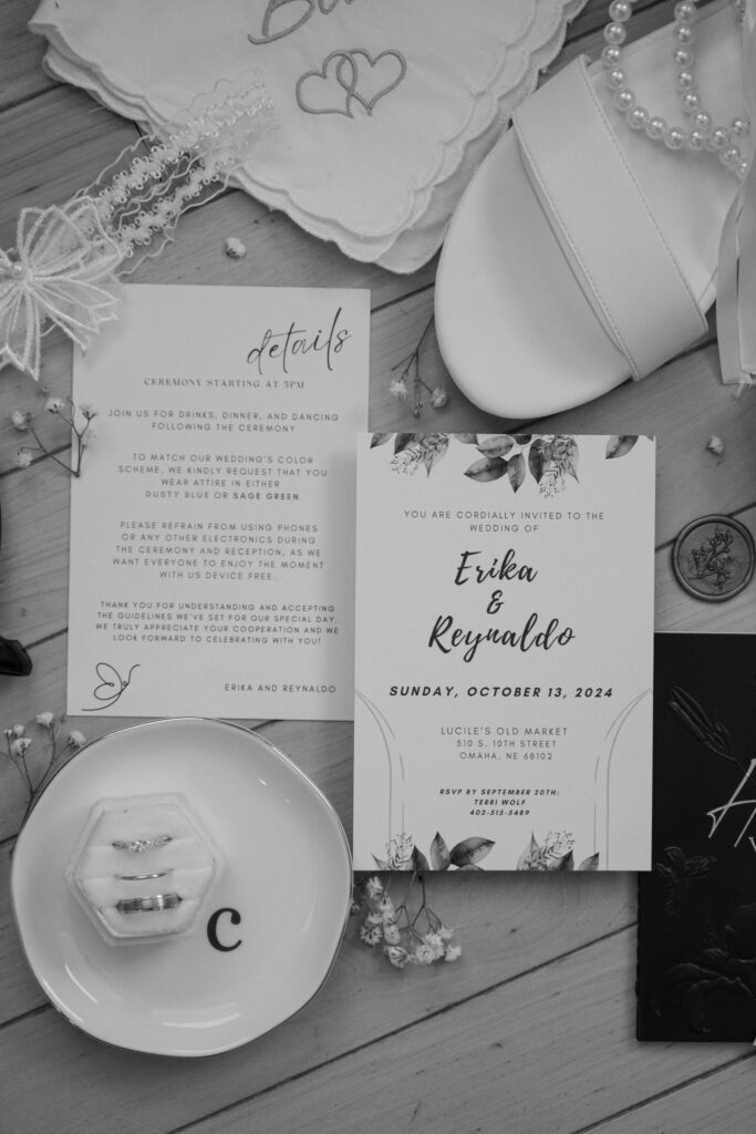 wedding flat lay details